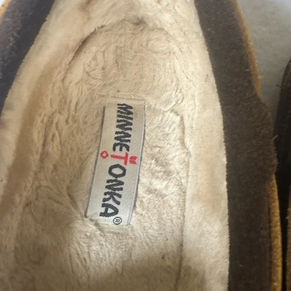 Minnetonka Men's Dark Brown Suede Loafers - Picture 3 of 5